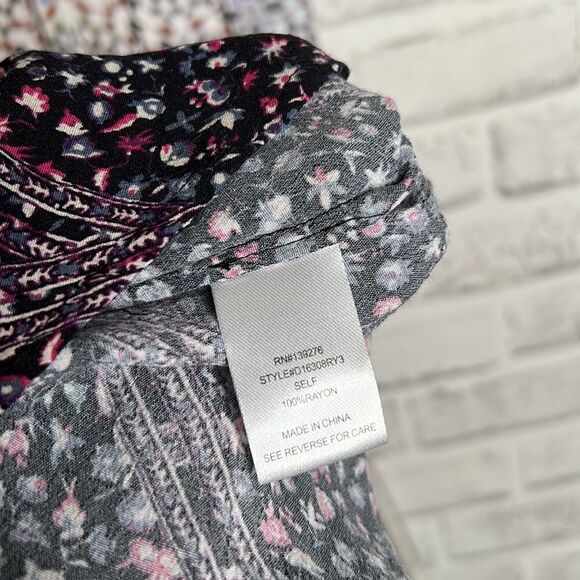 Daniel Rainn Boho Hippie Button Down Blouse Top Shirt Loose Oversized Size Small - Picture 6 of 6